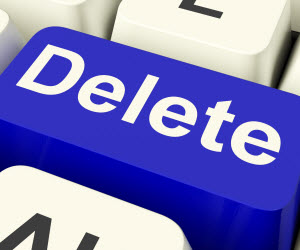 Delete button closeup-med
