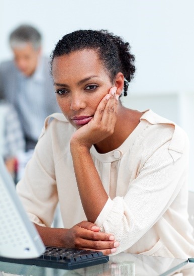 woman looking for a job